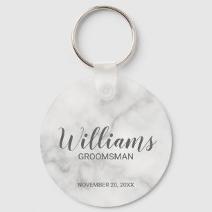 Llavero Groomsman personalizado con escritura moderna de m