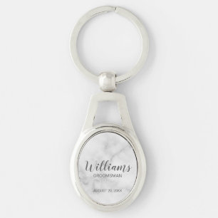 Llavero Groomsman personalizado con escritura moderna de m