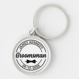 Llavero Groomsman personalizado con nombre y fecha Boda