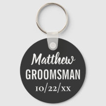 Groomsman Tipografía moderna Boda negro