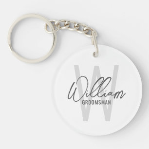 Llavero Groomsmen personalizado de escritura moderna