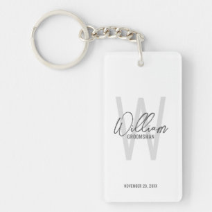 Llavero Groomsmen personalizado de escritura moderna