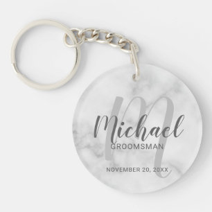 Llavero Groomsmen personalizado de escritura moderna de má