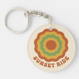 Llavero Groovy 70s Retro Sunset Ride Wavy Flower Aesthetic