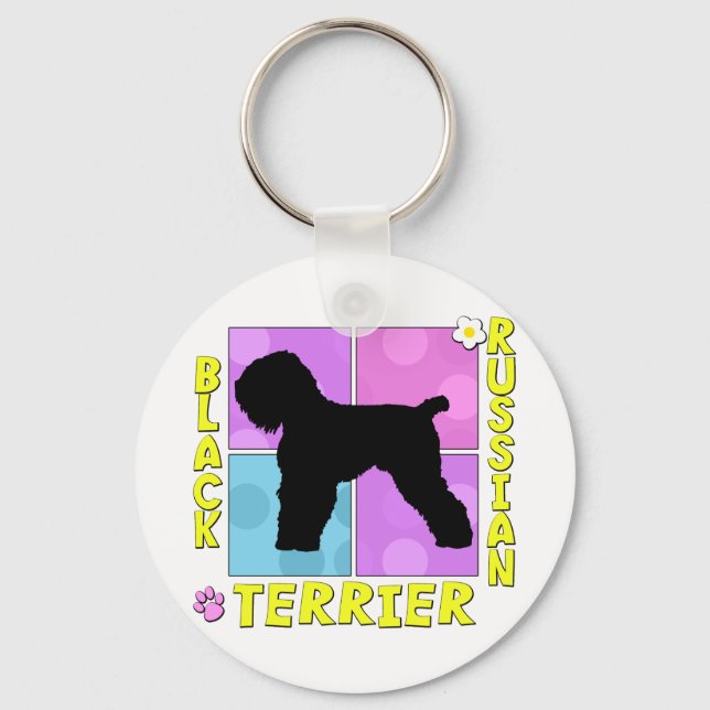 Llavero Groovy Black Russian Terrier (Anverso)