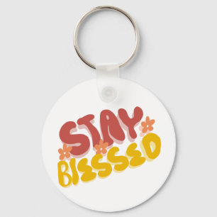 Llavero Groovy Blessed Hand Lettering Flower
