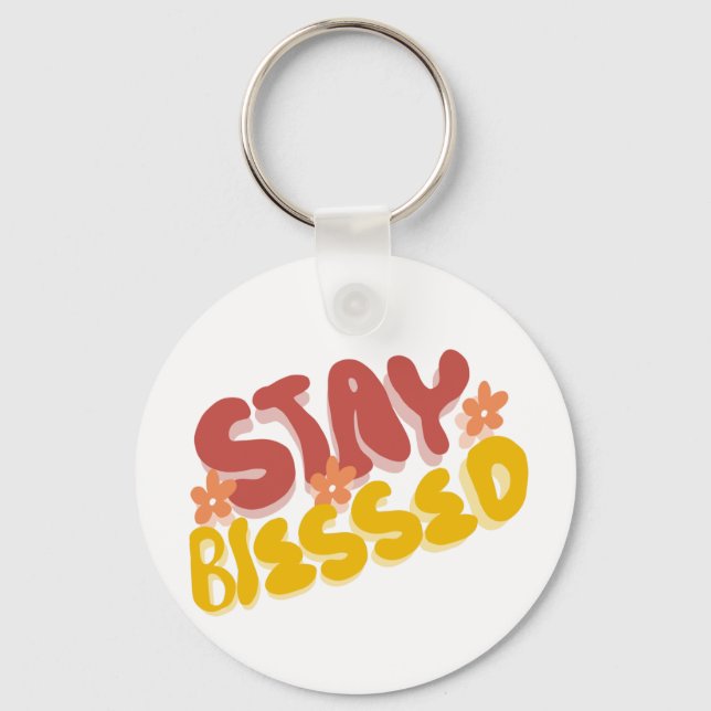 Llavero Groovy Blessed Hand Lettering Flower (Anverso)