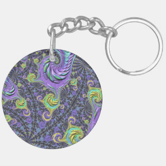 Llavero Groovy Boho Hippie Funky Abstracto Fractal Colorid