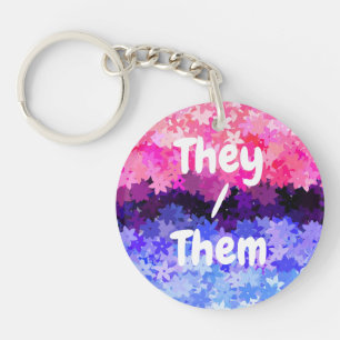 Llavero Groovy Boho Quirky Orgullo Omnisexual floral flora