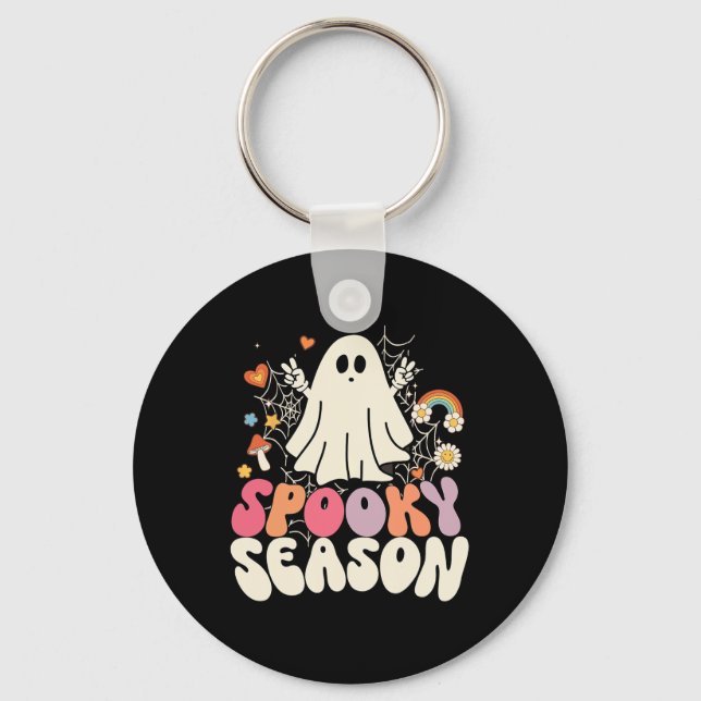 Llavero Groovy Boo Ghost Spooky Halloween disfraces Mens K (Anverso)