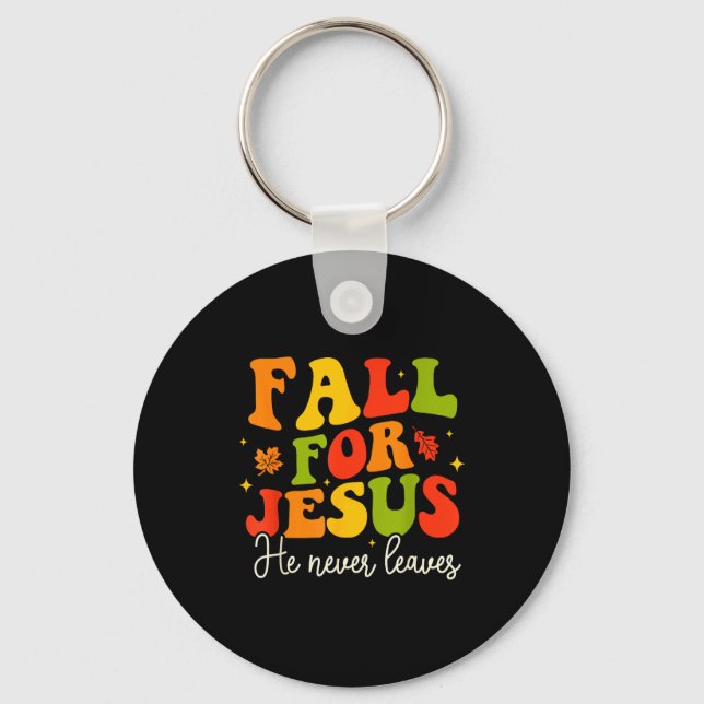 Llavero Groovy Christian Sayings Halloween Fall For Jesus  (Anverso)