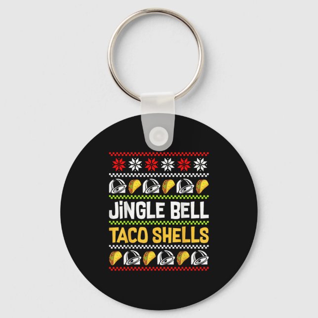 Llavero Groovy Christmas Jingle Bells Taco Shells Ugly Xma (Anverso)