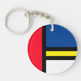 Llavero Groovy Colorful Moderno Estilo Mondrino Resumen Ar