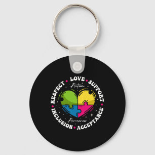 Llavero Groovy Conciencia del Autismo Respeto Amor Apoyo A