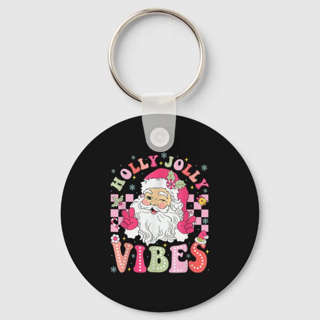 Llavero Groovy Cute Santa Claus Navidades Vibes Xmas (Anverso)