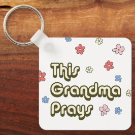 Llavero Groovy Esta Abuela Reza Floral