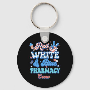 Llavero Groovy Farmacia Equipo Rojo Blanco Azul Farmacéuti