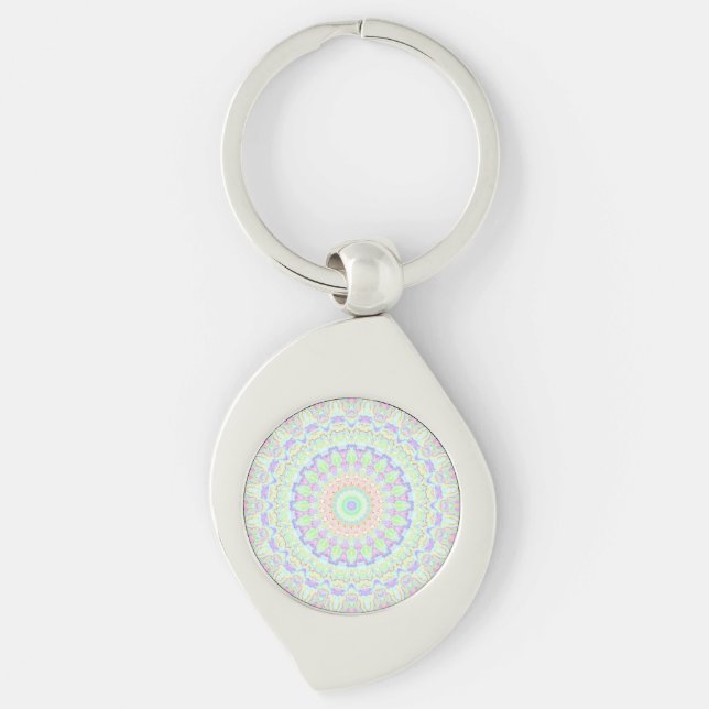 Llavero Groovy Funky Boho Hippie Rainbow Resumen Mandala (Anverso)