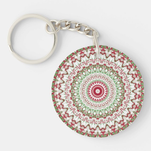 Llavero Groovy Funky Tie Dye Navidades Boho Hippie Mandala (Frente)