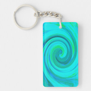 Llavero Groovy Guay Resumen Aqua Liquid Art Swirl