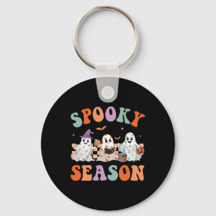 Llavero Groovy Halloween Curte Floral Fantasma Sensación W