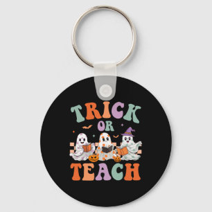 Llavero Groovy Halloween Trick O Teach Floral Ghost Teach