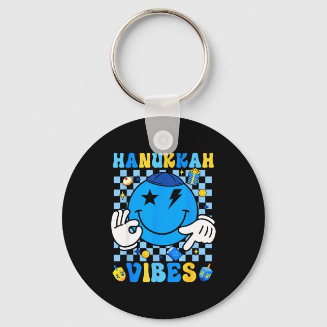Llavero Groovy Hanukkah Vibes Chanukah Pajama Happy Hanukk (Anverso)