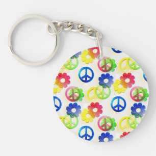Llavero Groovy Hippie Peace anuncia esparadrapo de poder f