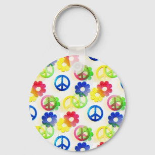 Llavero Groovy Hippie Peace anuncia paracaídas de flor