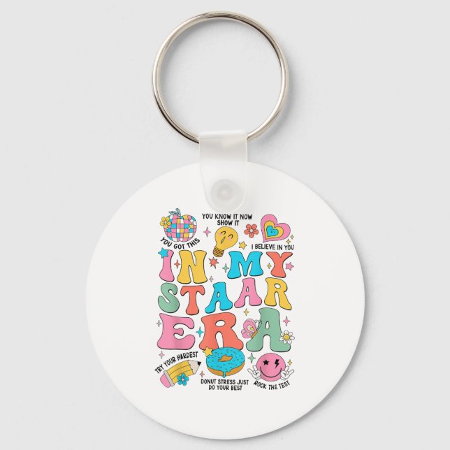 Llavero Groovy In My Starr Era Testing Day Teacher Kids Mo (Anverso)