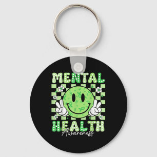 Llavero Groovy Mental Health Awareness Funny Smile Face Bo