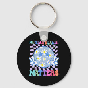 Llavero Groovy Mental Health S Flower Autism Smile Face