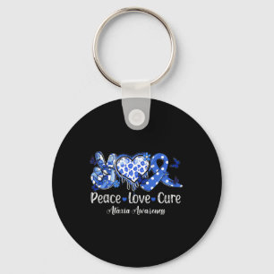 Llavero Groovy Paz Amor Cura Cinta Azul Conciencia de Atax
