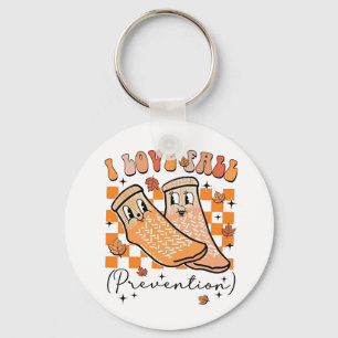 Llavero Groovy Retro I Love Fall Prevention Funny