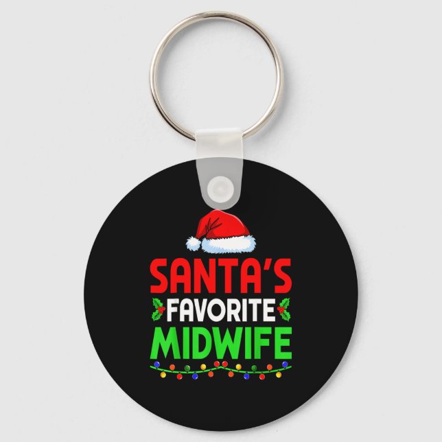 Llavero Groovy Santa's Favorite Midwife Nurse Christmas Sa (Anverso)