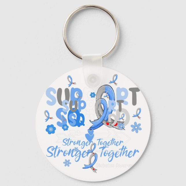 Llavero Groovy Support Squad Blue Ribbon Diabetes Awarenes (Anverso)