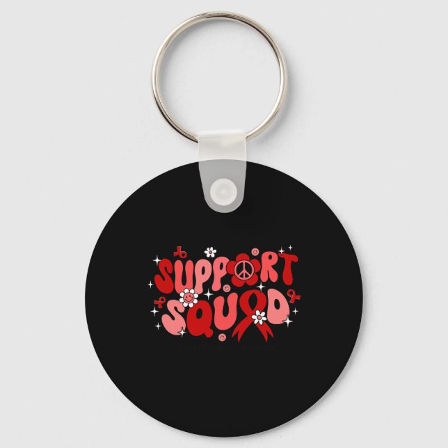 Llavero Groovy Support Squad Brain Aneurysm Awareness Gift (Anverso)