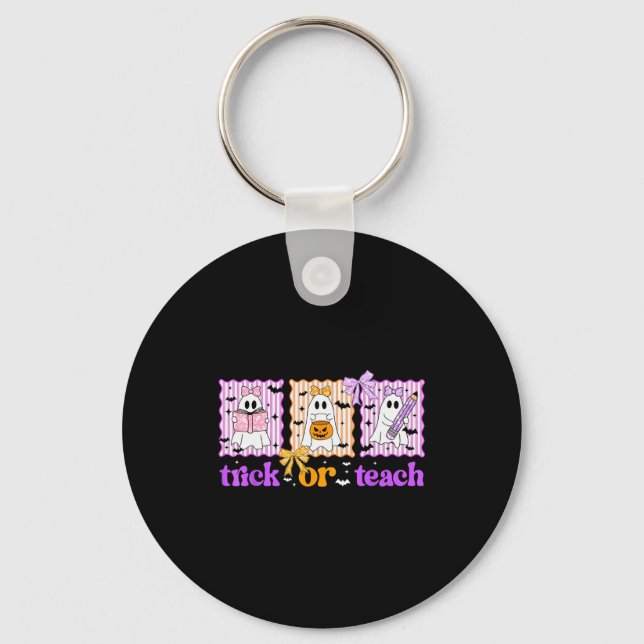 Llavero Groovy Teacher Halloween Trick Or Teach Ghost Men  (Anverso)
