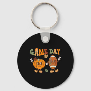 Llavero Groovy Thankding Game Day Pumpkin Footbyl Hall