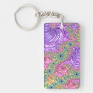 Llavero Groovy Trippy Boho Jewel Tone Rainbow Fractal