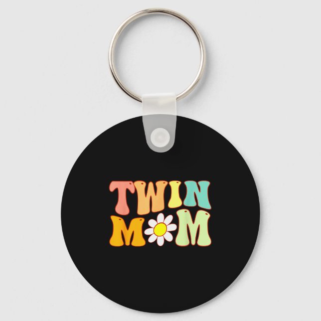 Llavero Groovy Twin Mama Funny Mother's Day For New Mom Of (Anverso)