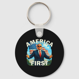 Llavero Grosero audaz lema retro político Estados Unidos p