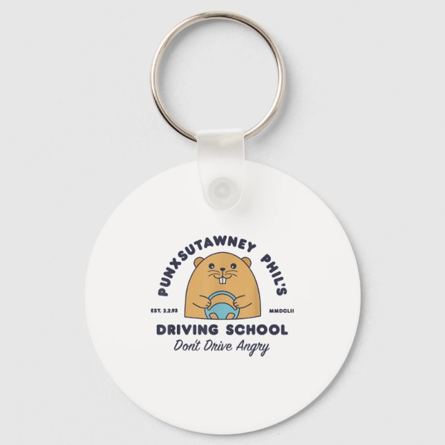 Llavero Groundhog Driving School Funny Men Women Retro Rod (Anverso)