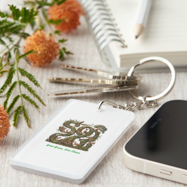 Llavero Grove Green, Live Clean (Frente Derecha)