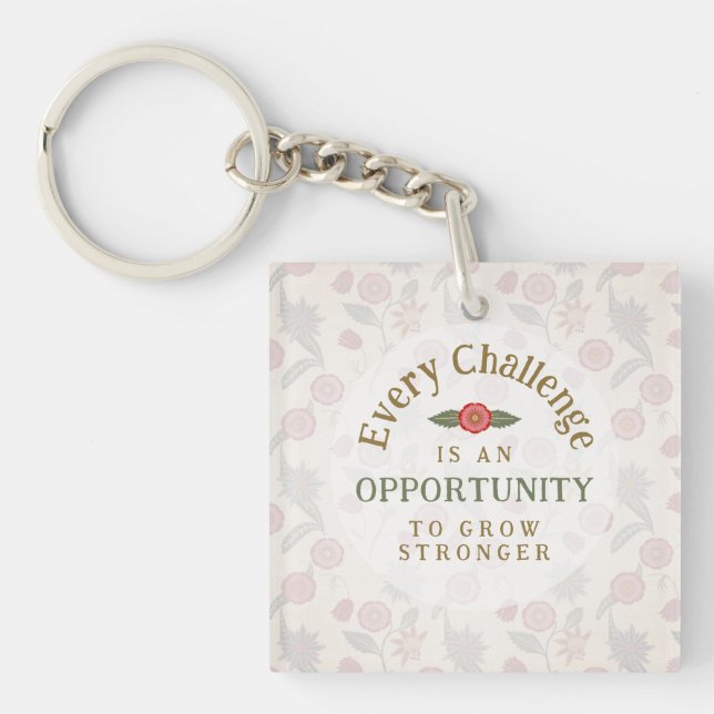 Llavero "Grow Stronger" Affirmation Acrylic Keychain (Frente)