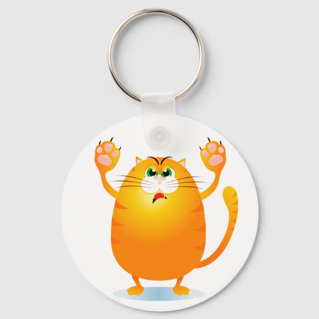 Llavero ¡Grr! Funny personalizado cat, keychain (Anverso)