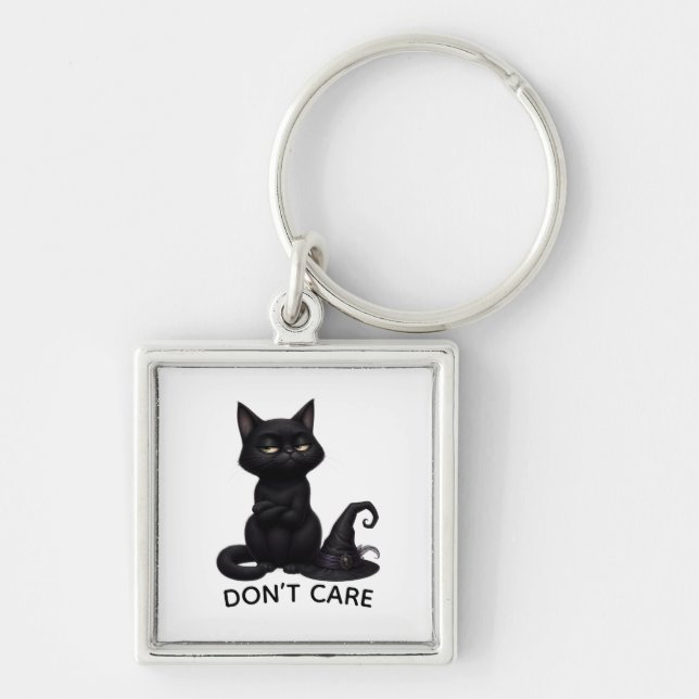 Llavero Grumpy Black Cat Halloween  (Frente)