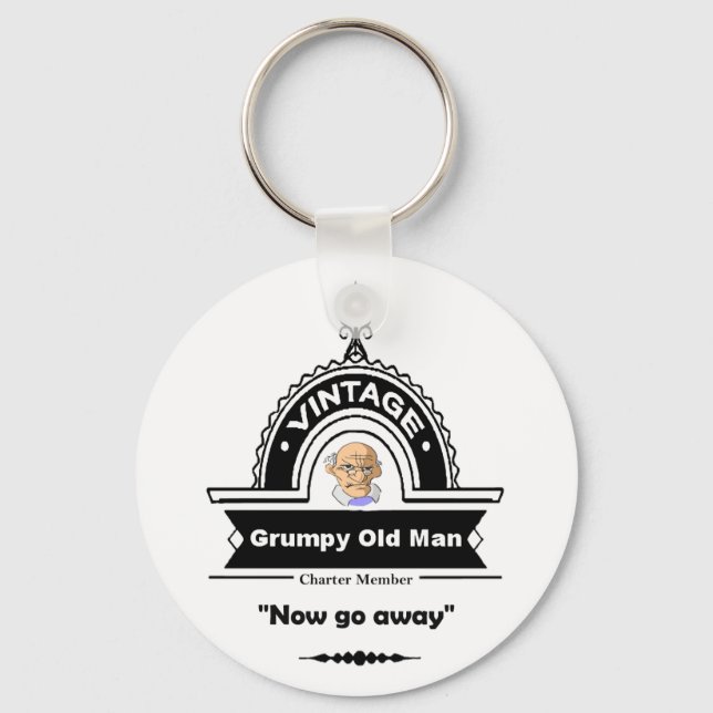 Llavero Grumpy Old Man Club Fun "Over the Hill" Cumpleaños (Anverso)