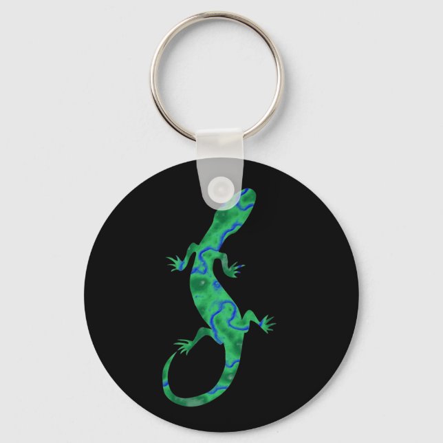 Llavero Grüner Gecko ArtDeco (Anverso)