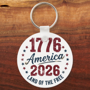 Llavero Grunge América 1776 - 2026 Tierra de los Libres
